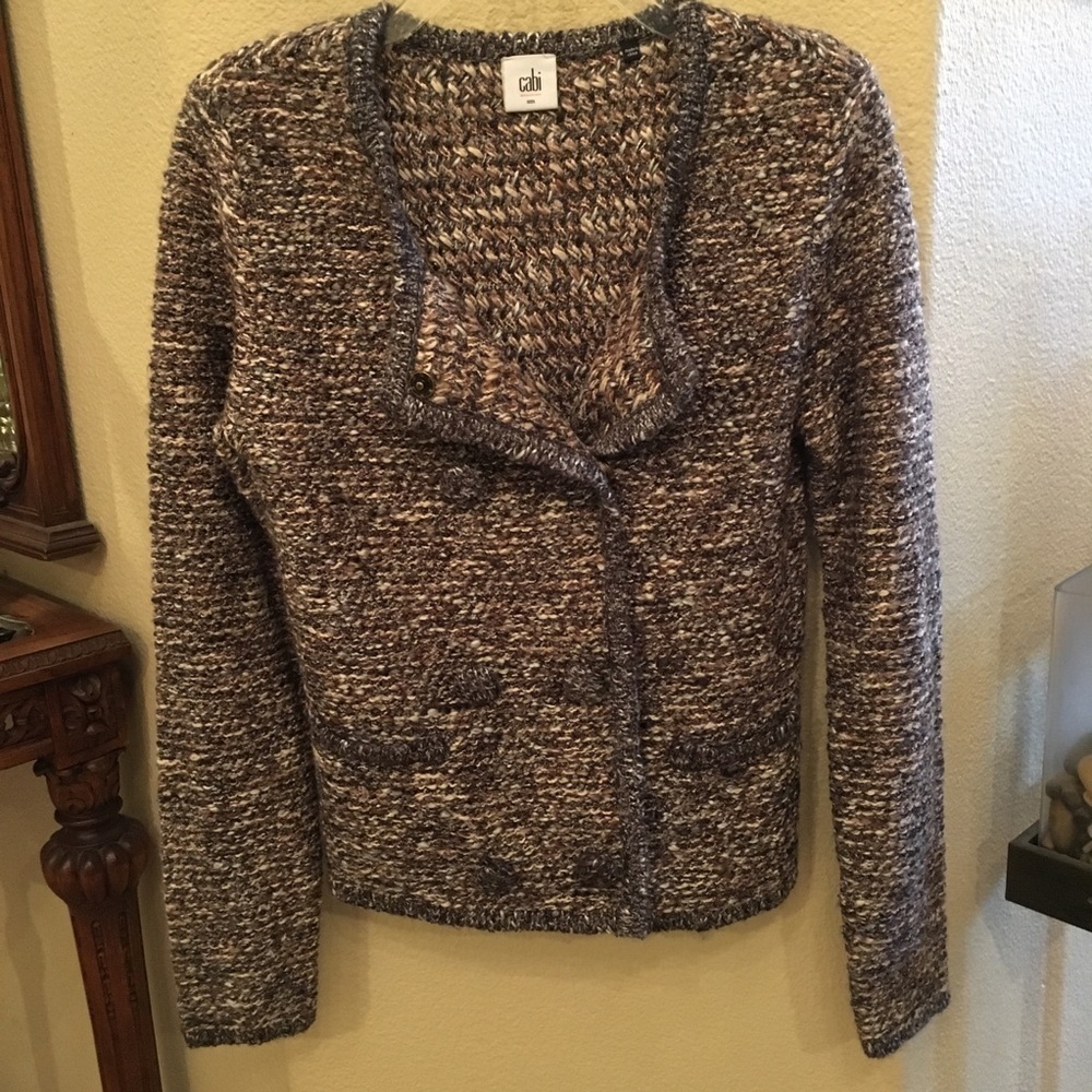 CABI Women Knit Buttoned Earthy Color Cardigan Sweater Size Small